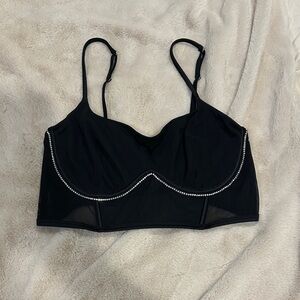 Auden Mesh Women's Bralette with Rhinestone Detail size XL